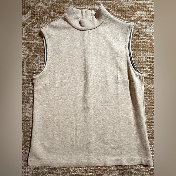 Truth Tops - Sleeveless Beige Mock-Neck Women's Top